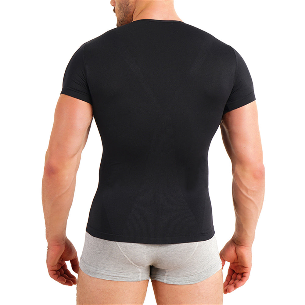 Nebility Men Abs Abdomen Body Shaper Compression Shirt