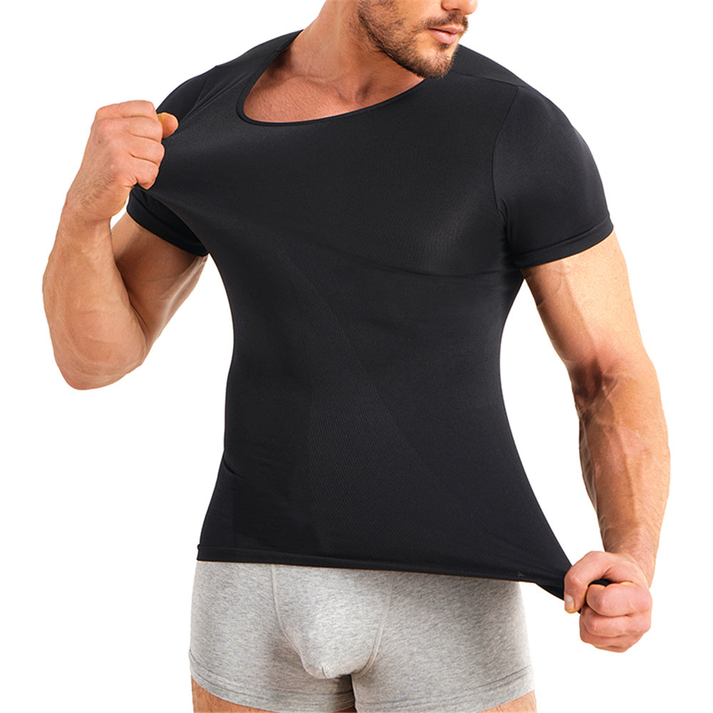 Nebility Men Abs Abdomen Body Shaper Compression Shirt