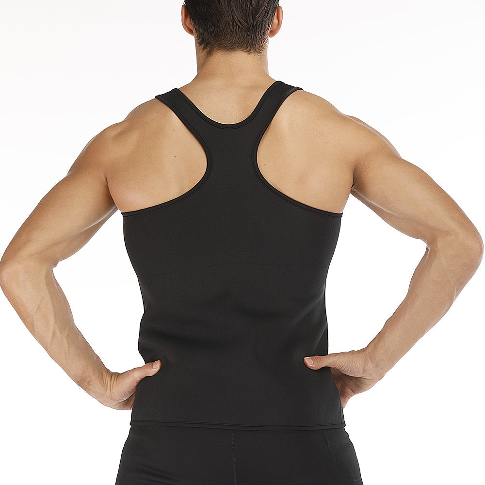 Mens Neoprene Hot Sauna Sweat Zipper Vest For Weight Loss - Nebility