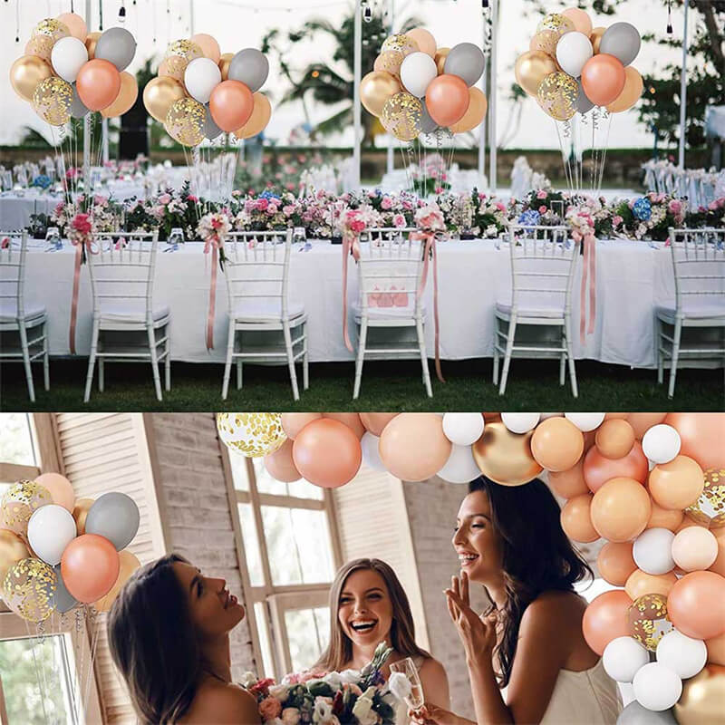 129 Pcs Rose Gold Skin Tone Balloon Arch Garland Set for Birthday Wedding Baby Party Decorative Balloons