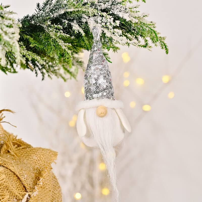 4 Pieces Christmas Sequin Cap Gnomes Ornaments Decoration Faceless Doll Christmas Tree Decoration