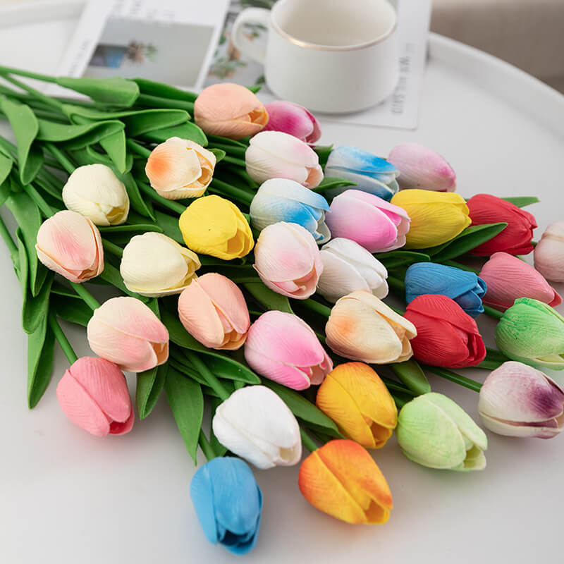 10PCS Artificial Flowers Fake Flower Tulips Real Touch for Wedding Room Home Hotel Party Garden Decoration