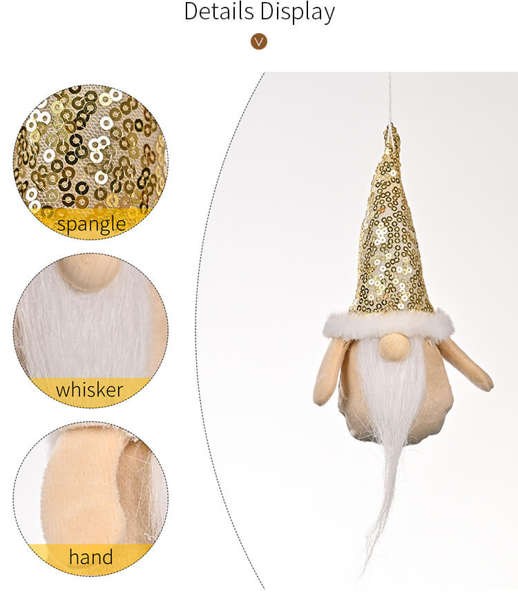 4 Pieces Christmas Sequin Cap Gnomes Ornaments Decoration Faceless Doll Christmas Tree Decoration