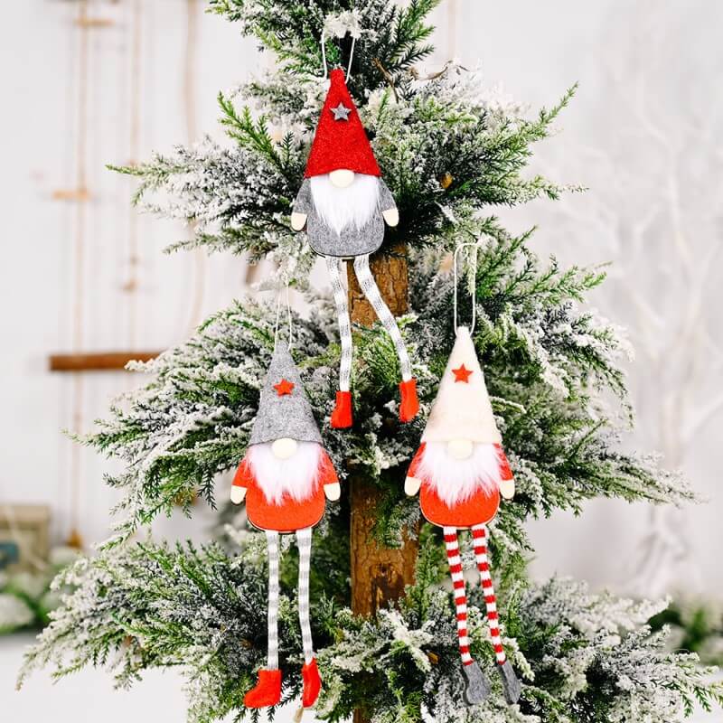 3 Pieces Christmas Forest Old Man Hanging Legs Doll Pendant Creative Christmas Tree Pendant