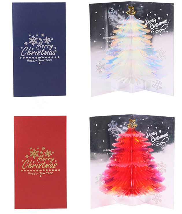 Sparkling 3d Eco-Friendly Christmas Tree Greeting Card 