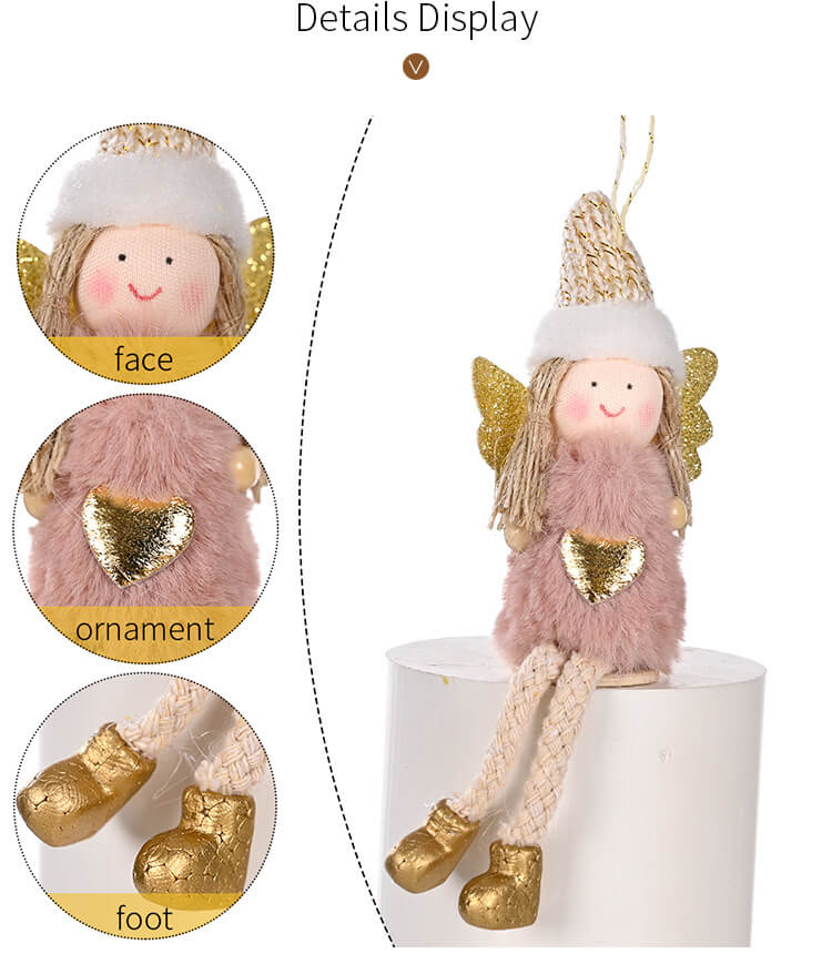 4 Pieces Christmas Sitting Posture Hanging Leg Angel Christmas Tree Ornament