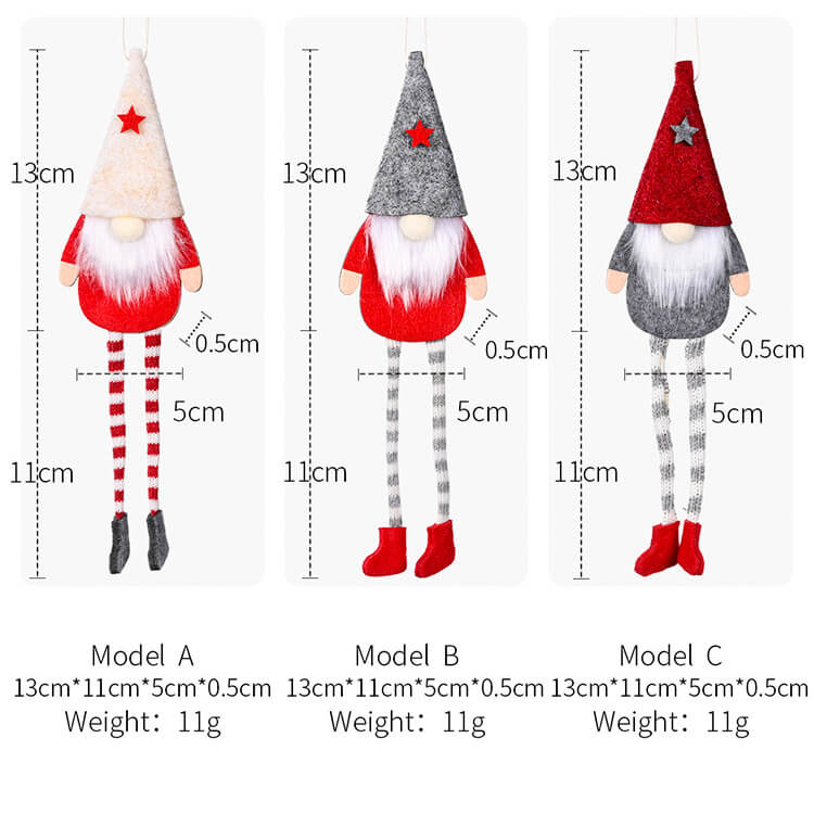 3 Pieces Christmas Forest Old Man Hanging Legs Doll Pendant Creative Christmas Tree Pendant