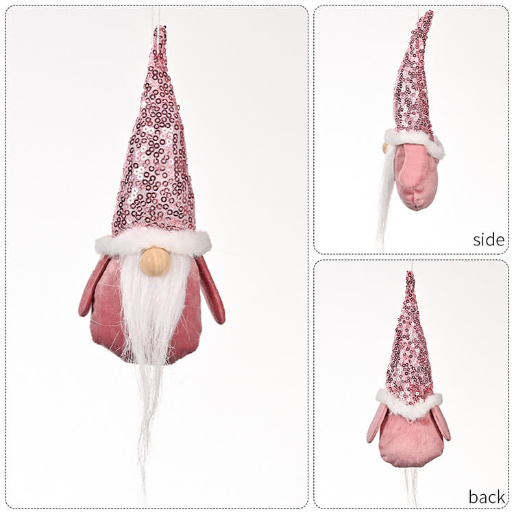 4 Pieces Christmas Sequin Cap Gnomes Ornaments Decoration Faceless Doll Christmas Tree Decoration