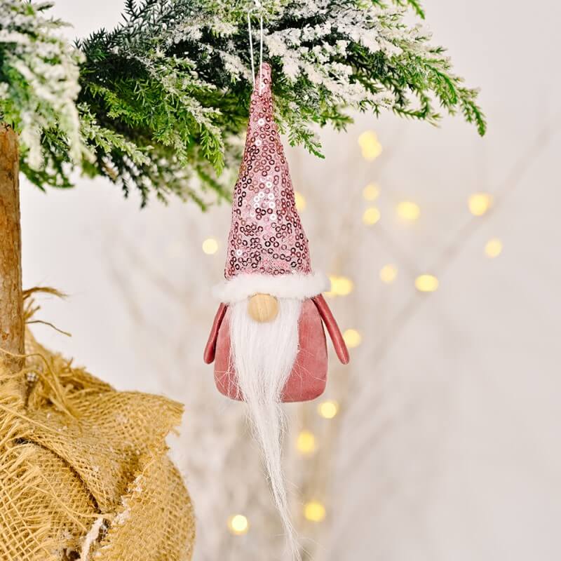 4 Pieces Christmas Sequin Cap Gnomes Ornaments Decoration Faceless Doll Christmas Tree Decoration