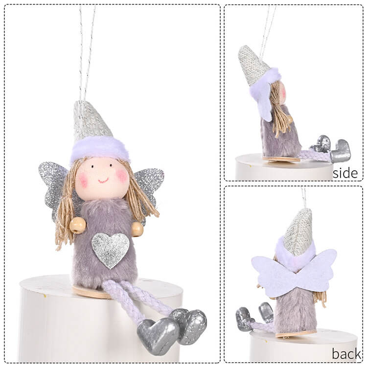 4 Pieces Christmas Sitting Posture Hanging Leg Angel Christmas Tree Ornament