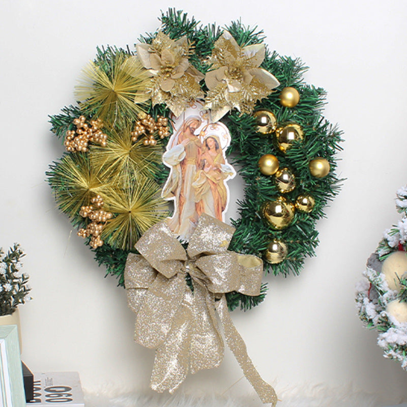 Sacred Christmas Wreath with Lights