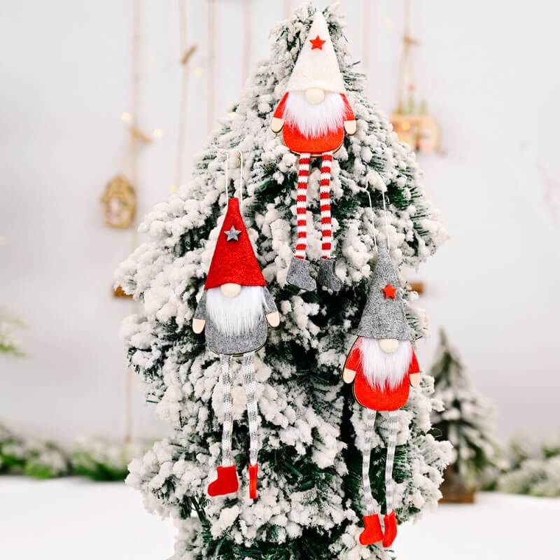 3 Pieces Christmas Forest Old Man Hanging Legs Doll Pendant Creative Christmas Tree Pendant