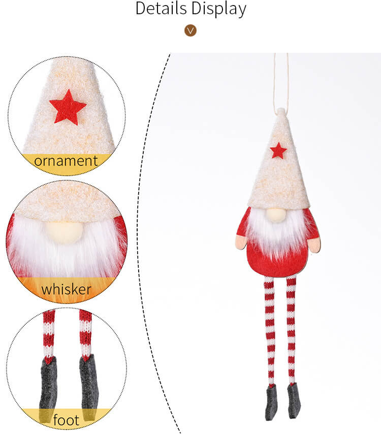 3 Pieces Christmas Forest Old Man Hanging Legs Doll Pendant Creative Christmas Tree Pendant