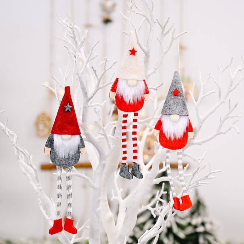 3 Pieces Christmas Forest Old Man Hanging Legs Doll Pendant Creative Christmas Tree Pendant