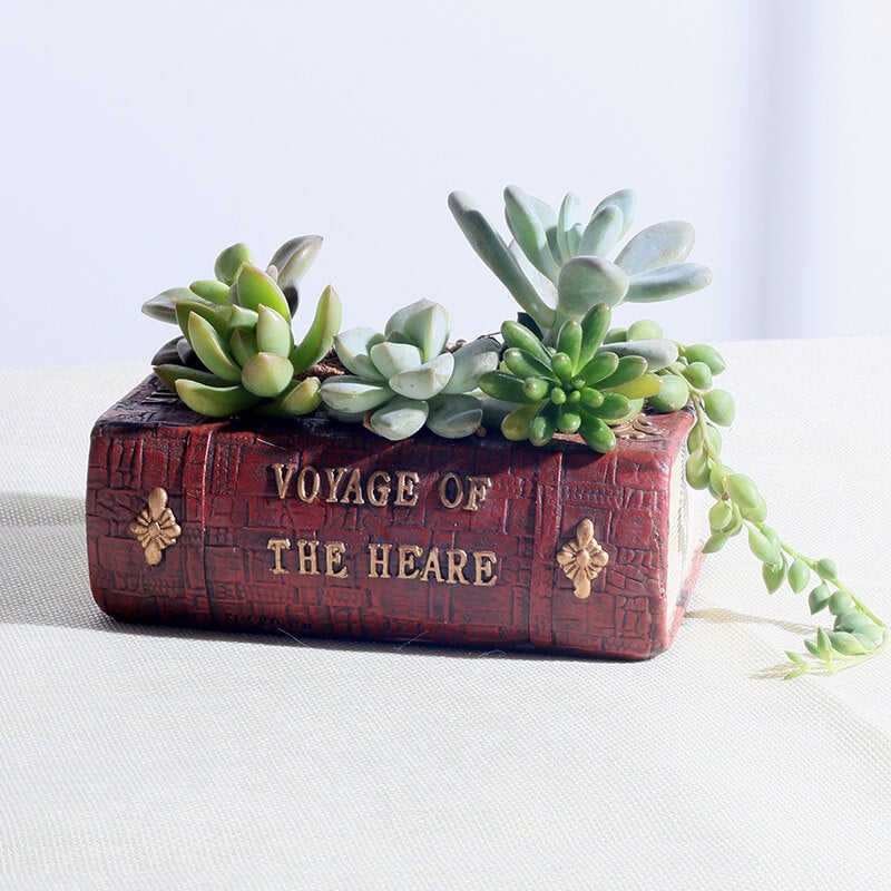 Resin Book Succulent Pots, Mini Pots For Plants, Succulent Planters, Book Planter