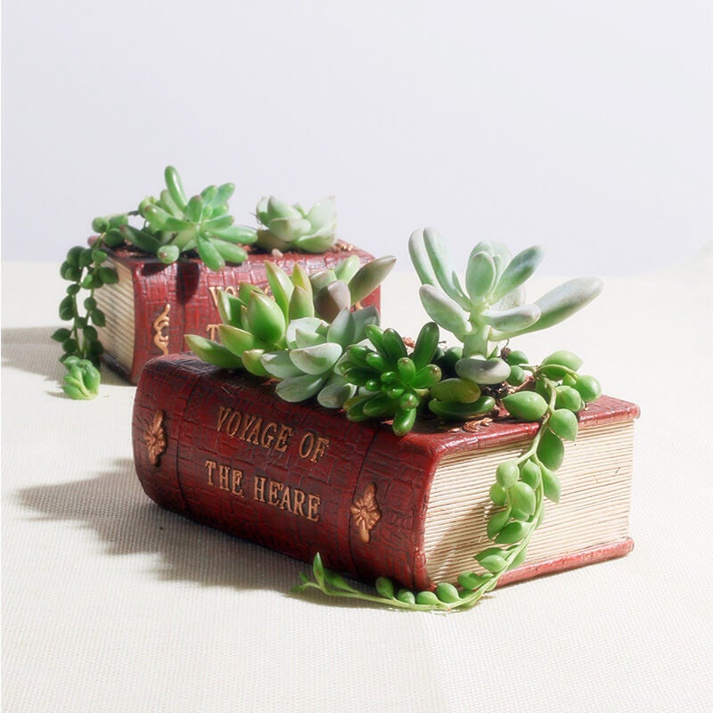 Resin Book Succulent Pots, Mini Pots For Plants, Succulent Planters, Book Planter