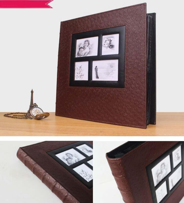 Photo Albums 6x4 400 Photos Slip in Leather Cover Extra Large Capacity for Family Wedding Anniversary Baby Vacation