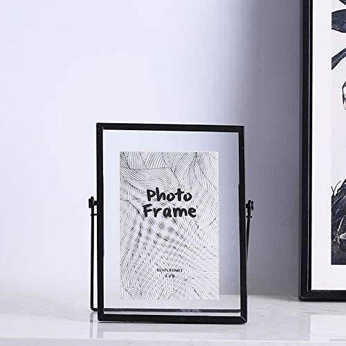 Black Retro Glass Metal Photo Frame Artwork Picture Frame for Pothos, Plant Specimen Tabletop Display