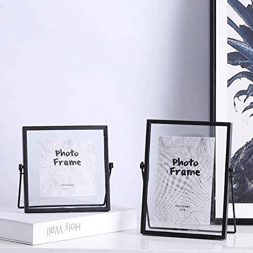 Black Retro Glass Metal Photo Frame Artwork Picture Frame for Pothos, Plant Specimen Tabletop Display