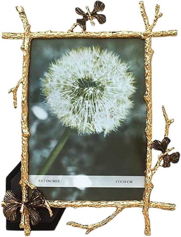 Retro Style Plating Gold Butterfly Metal Photo Frame Table Top Display Photos Frame for Bedroom and Living Room