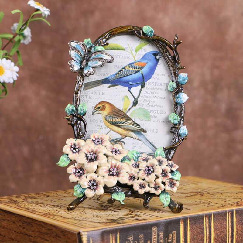 Butterfly Flower Pattern Metal Photo Frames Friends Gift Picture Frame Table Top Frame