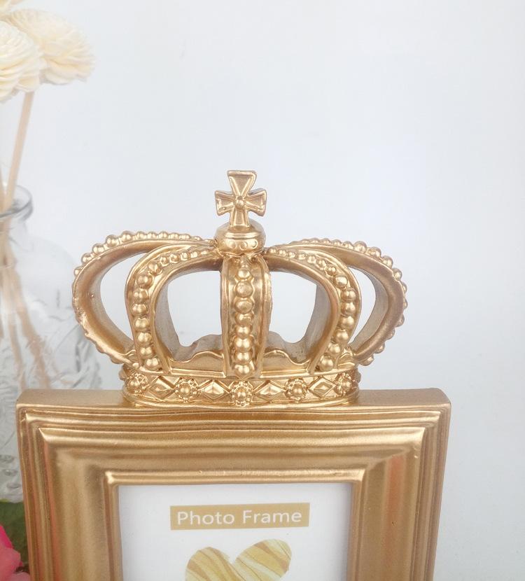 Square Shape Golden Crown Resin Photo Frame Home Decor Desktop Picture Frame