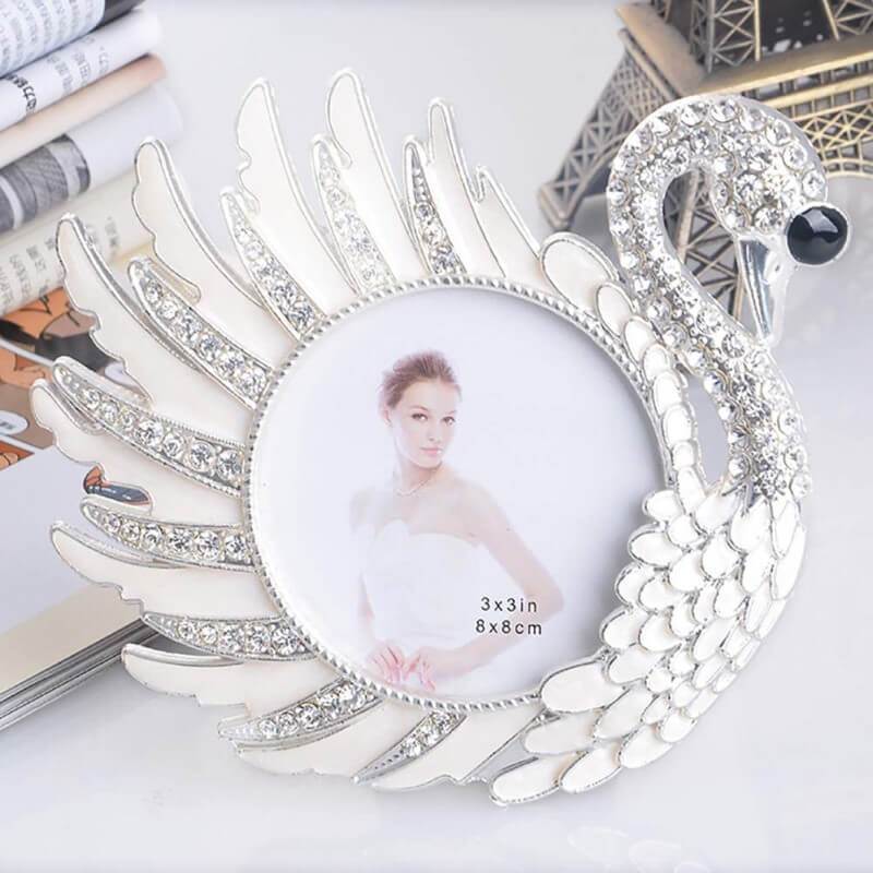 A Pair White Swan Picture Frame Home Decor Desktop Photo Frame Desk Ornaments