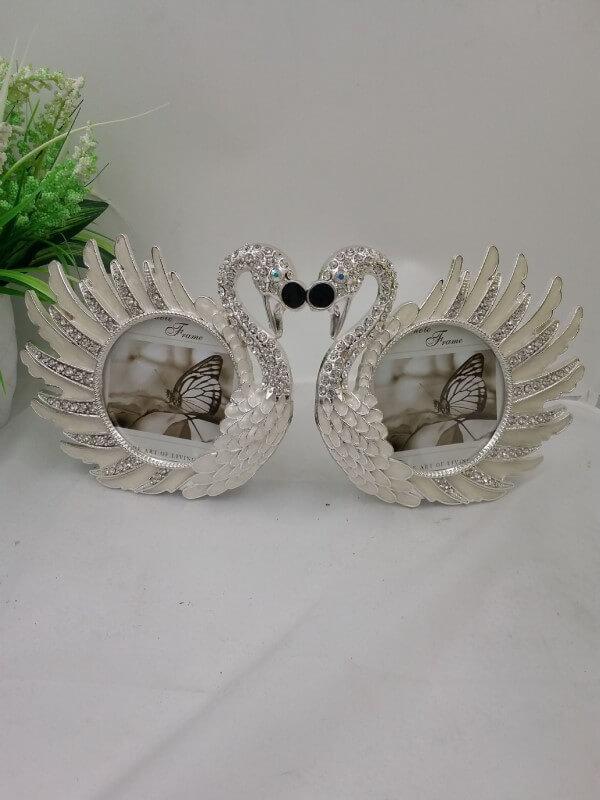 A Pair White Swan Picture Frame Home Decor Desktop Photo Frame Desk Ornaments