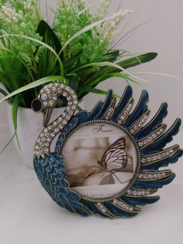 A Pair Blue Swan Picture Frame Home Decor Desktop Photo Frame Desk Ornaments