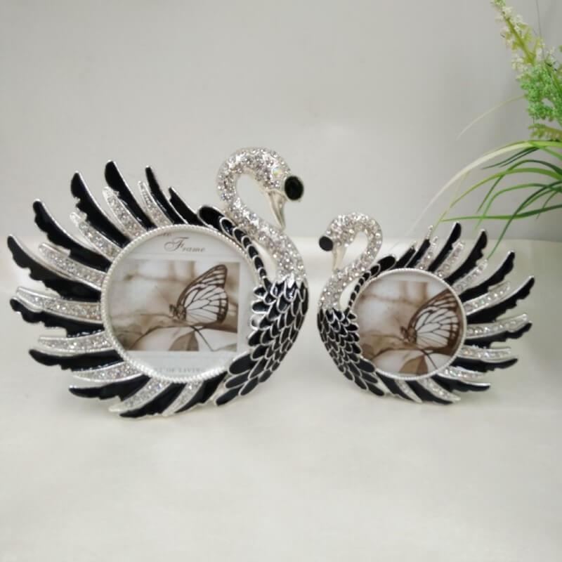 A Pair Black Swan Picture Frame Home Decor Desktop Photo Frame Desk Ornaments