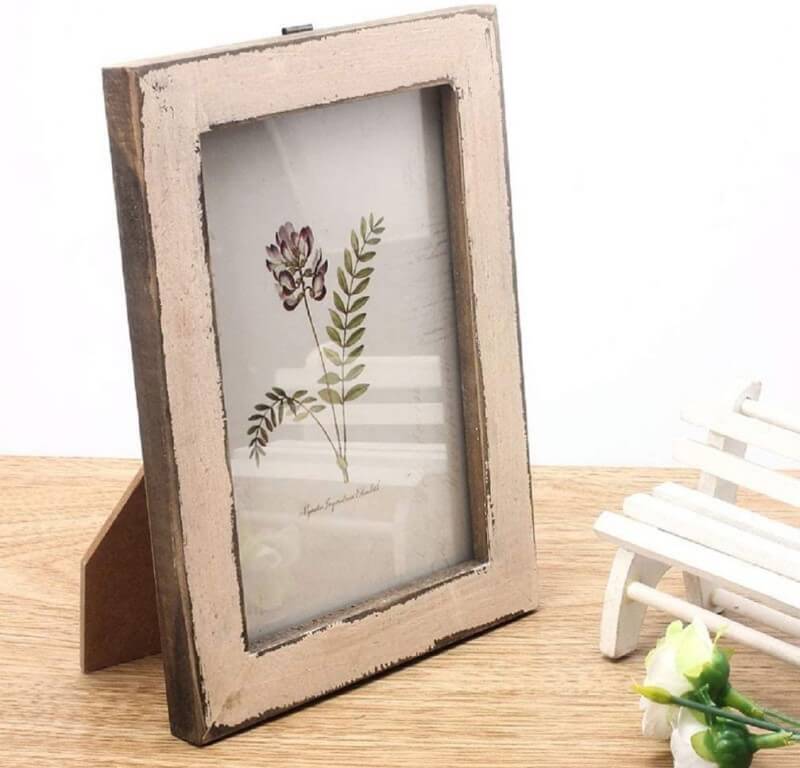 Beige Simple Rectangular Desktop Family Picture Photo Frame with Glass Front