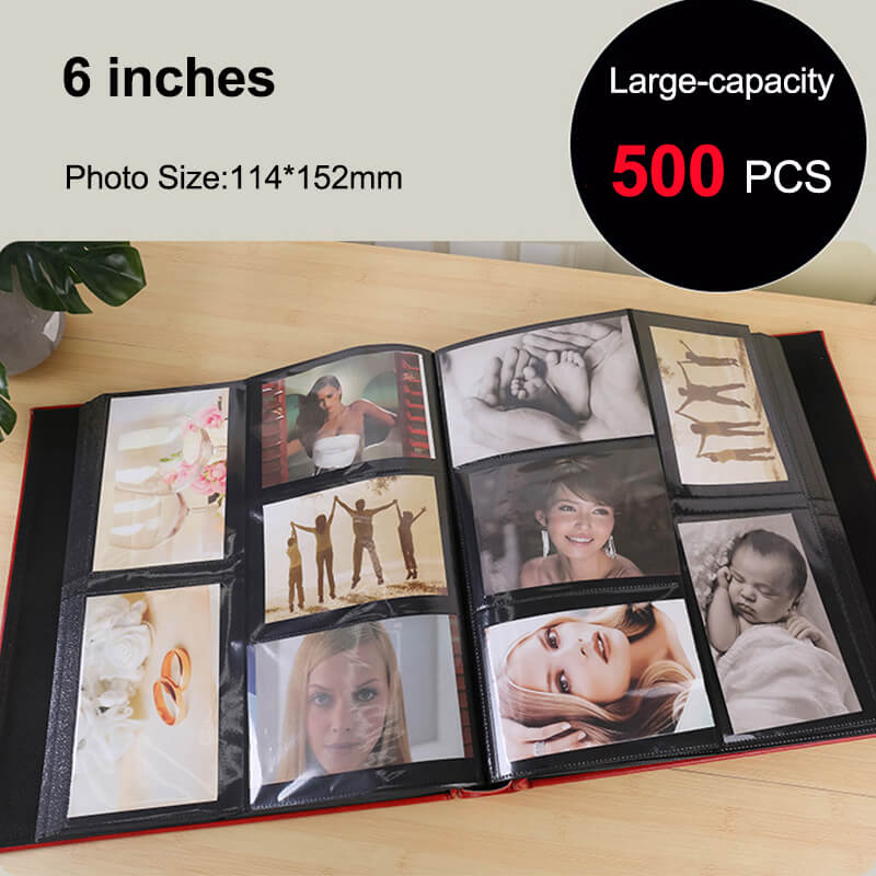 500 Pockets Large-Capacity Insert Family Photo Album Memory Book Picture Collection Birthday Gift