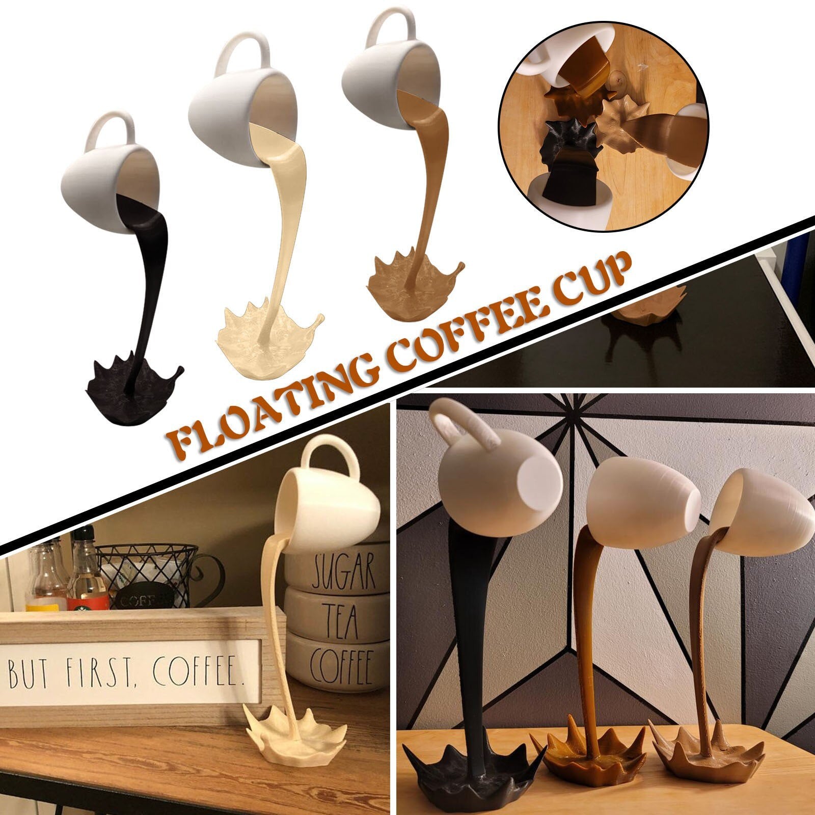 Three-Dimensional Coffee Cup Table Decoration