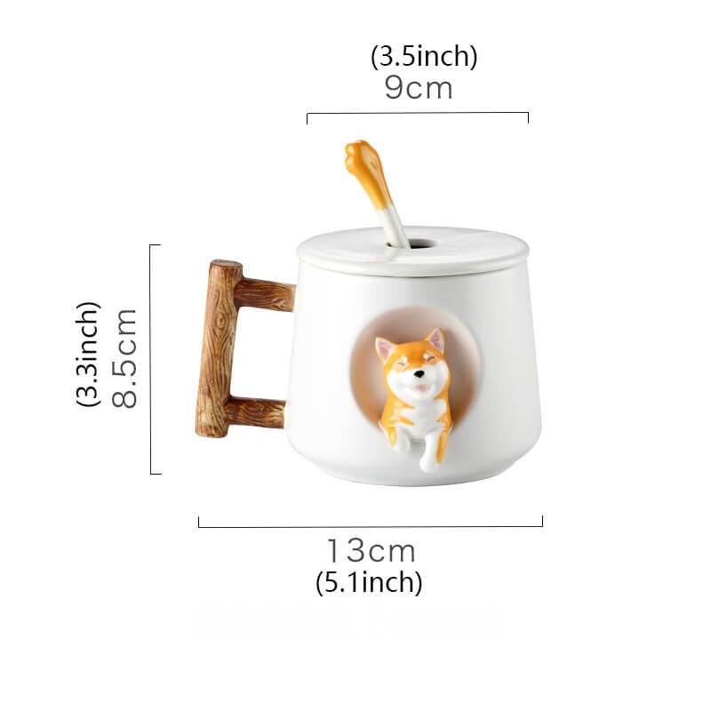 Shiba Inu Couple Coffee Cup Creative Ceramic Mug