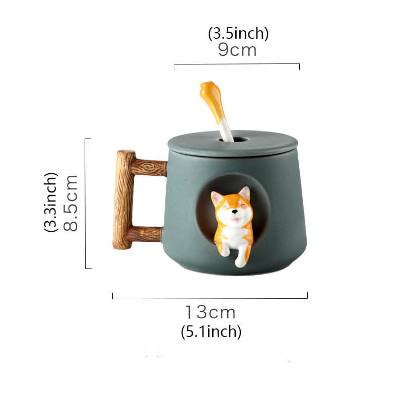 Shiba Inu Couple Coffee Cup Creative Ceramic Mug