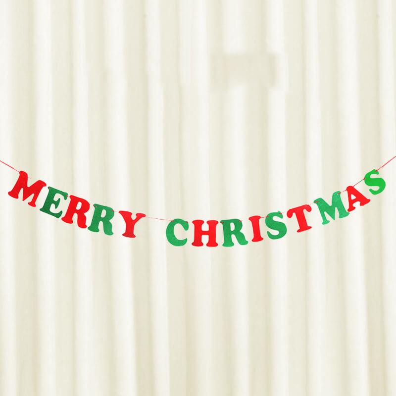 Merry Christmas Banner Christmas Banners Flags Christmas Bunting Decorations  Indoor Outdoor Decoration 6 Pack