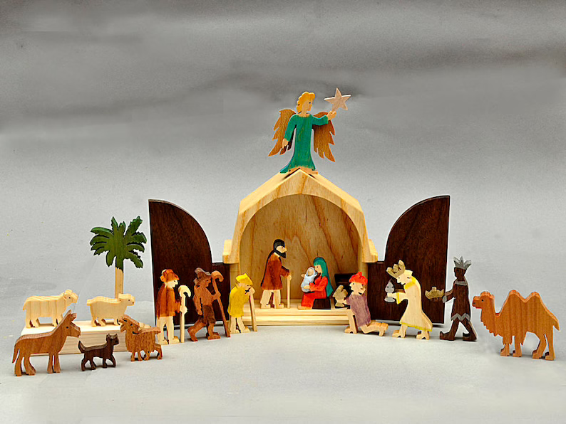 The Christmas Story Unique Nativity Set Wooden Nativity Scene