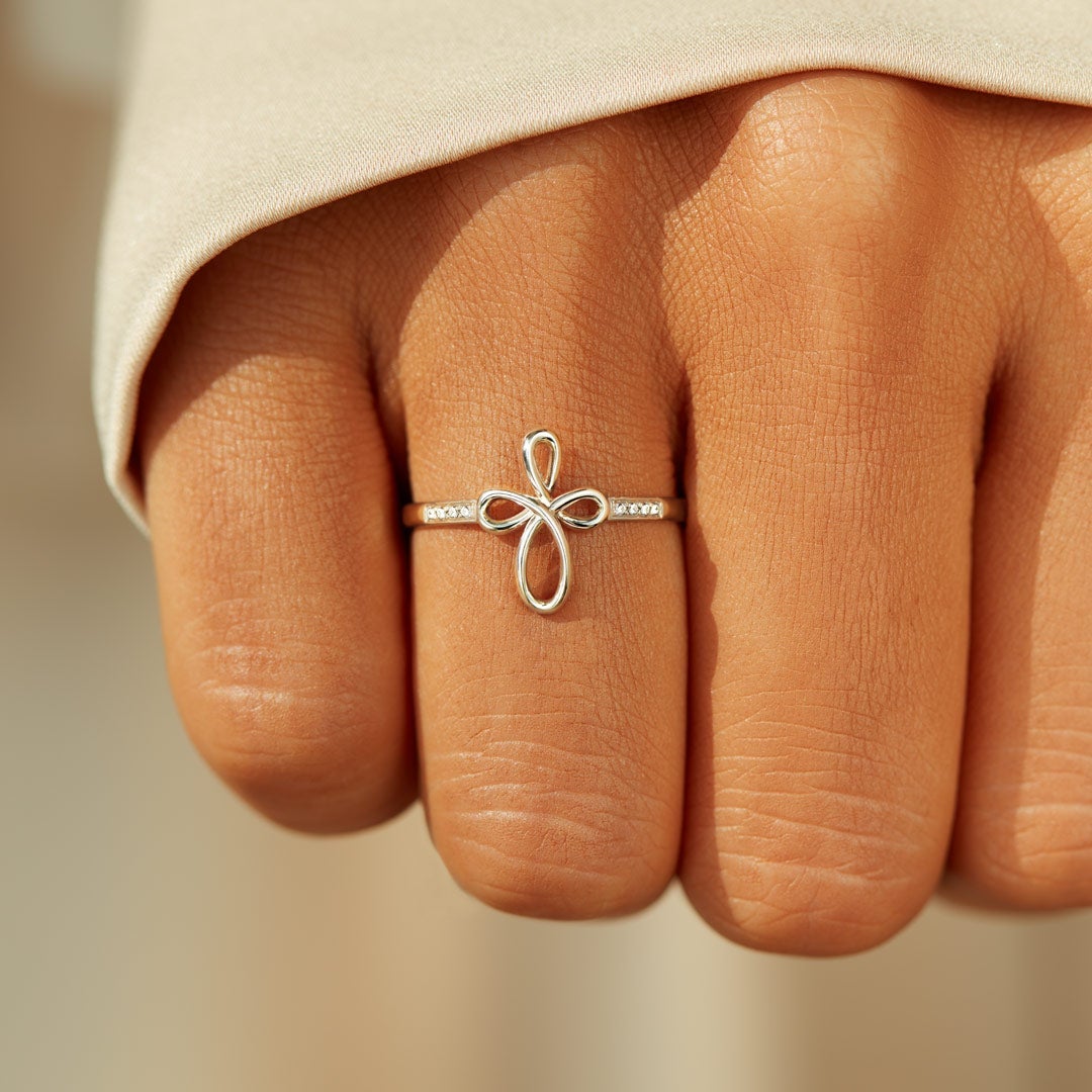 Godmother & Goddaughter Infinity Cross Ring