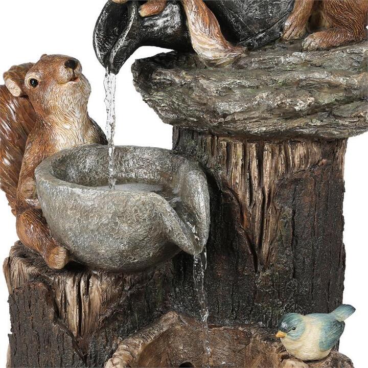 Suzlly Solor Power Willapa Resin Duck Family Patio Fountain