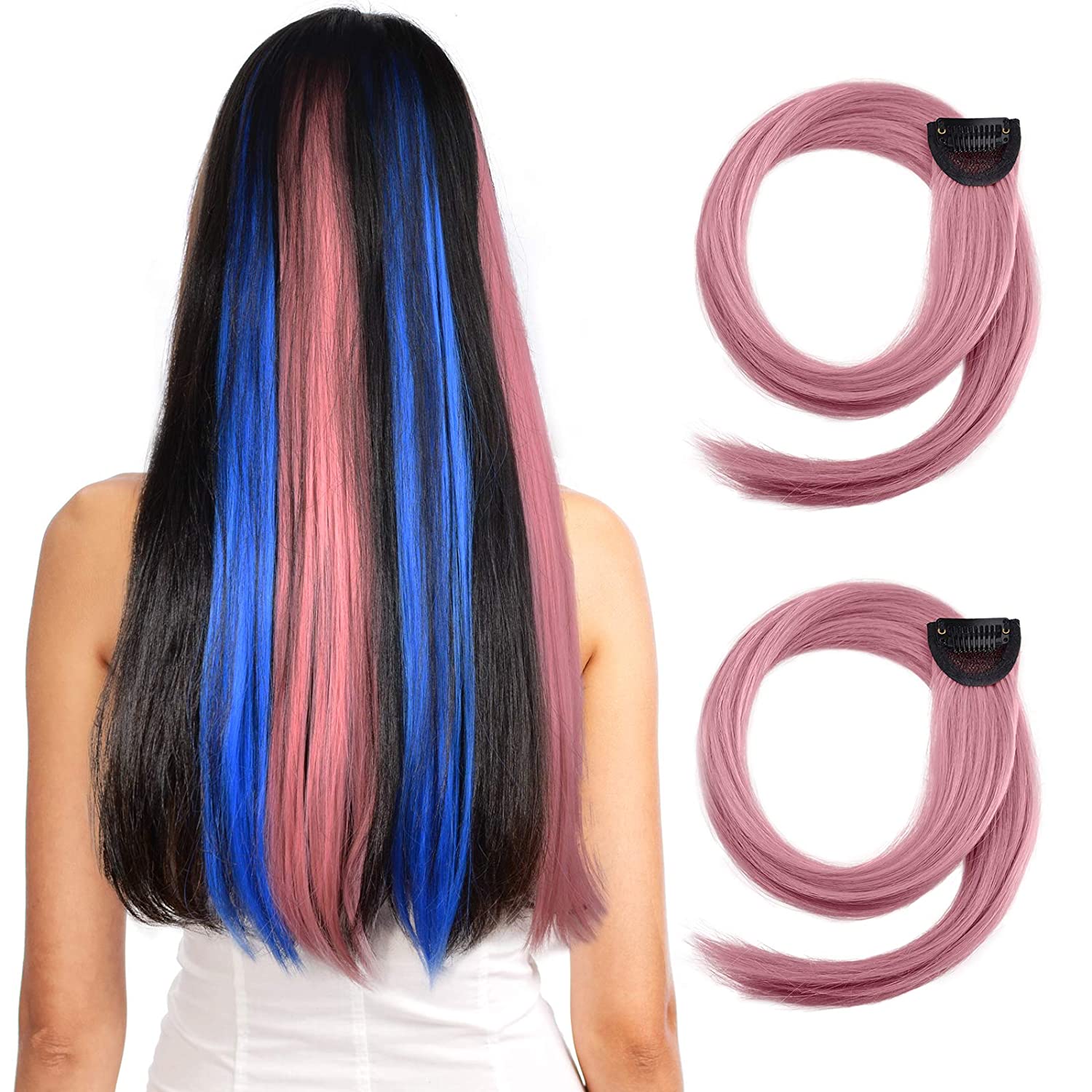 Colorful Hair Extensions Synthetic Hairpieces