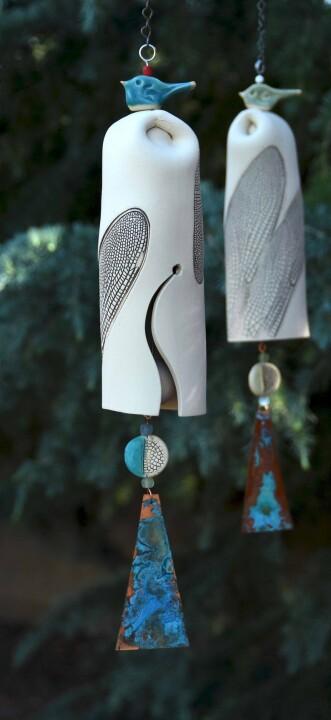 Beautiful Rustic Dragonfly Wind Chimes, Boho Handmade Garden Decor Gift