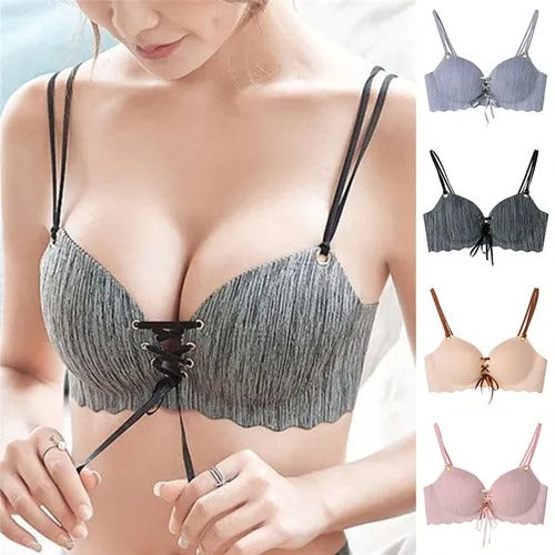 Seamless Drawstring Push Up Bra