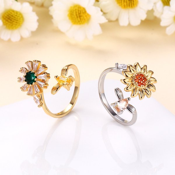 🔥Promotion 50% OFF🎁💕To My Daughter 👧 Sunflower Fidget Ring💕