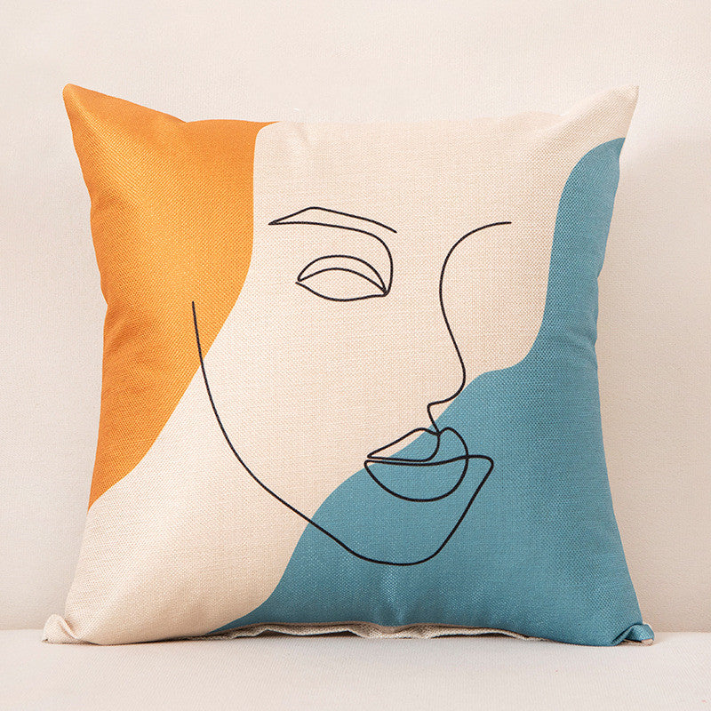 Abstract Face Pattern Cushion Covers