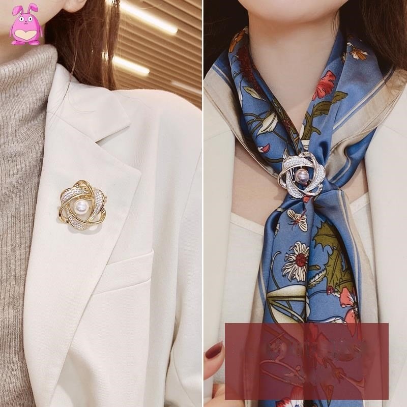 Rhinestone Scarf Ring Buckle Clip