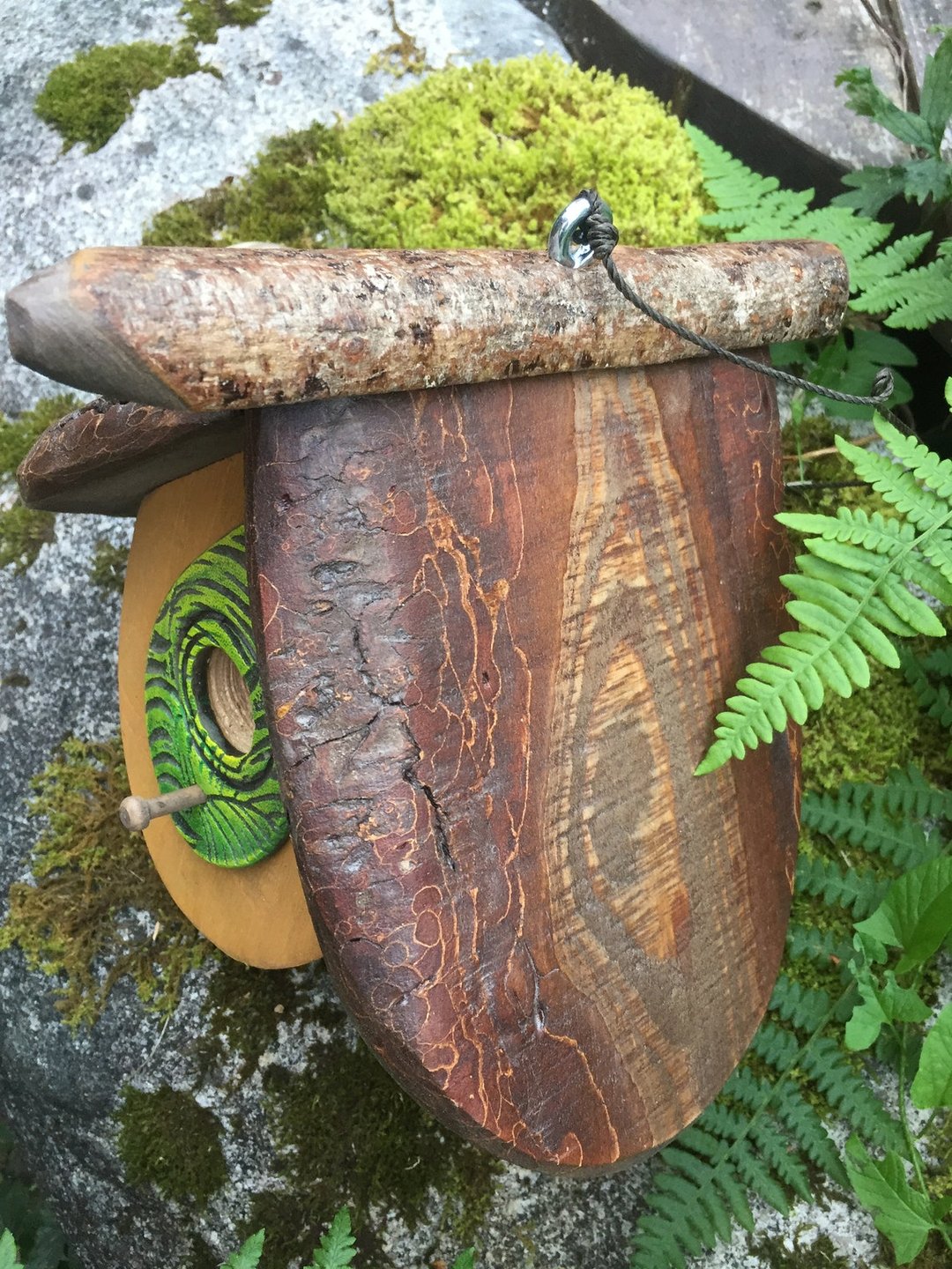 Hand Carved Wood Birdhouses