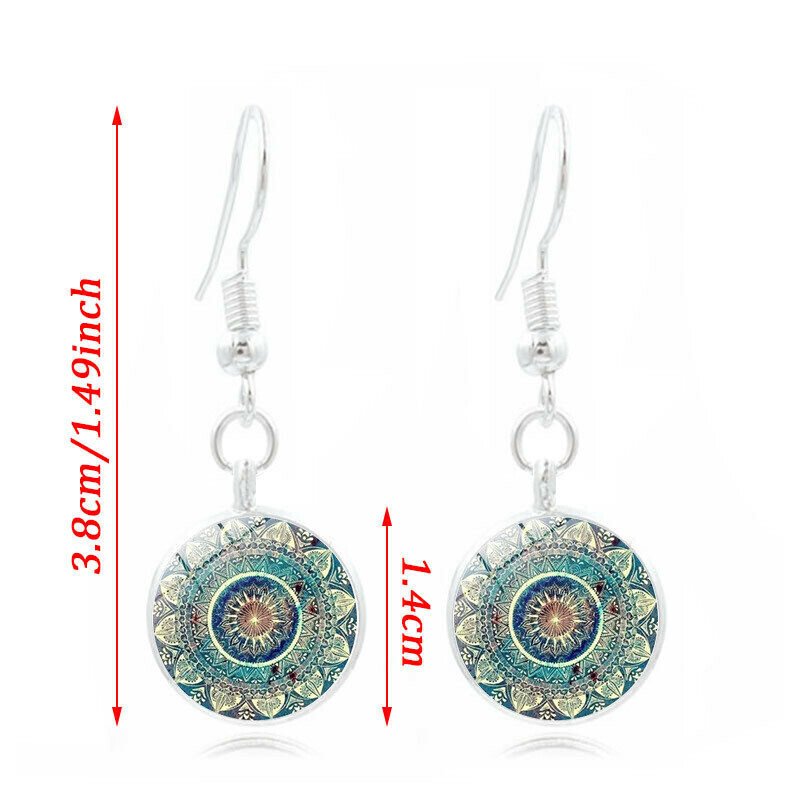 Time Gem Cabochon Pendant Jewelry Set