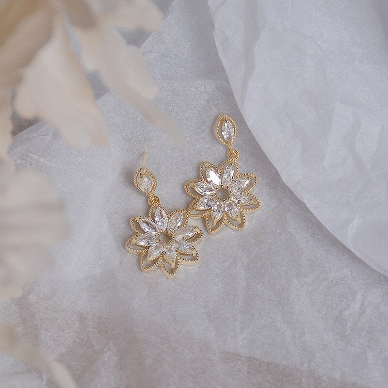 Crystal Sunflower Earrings