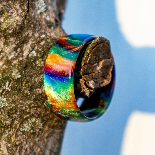 Rainbow Diamondcast Band Infused Ring (