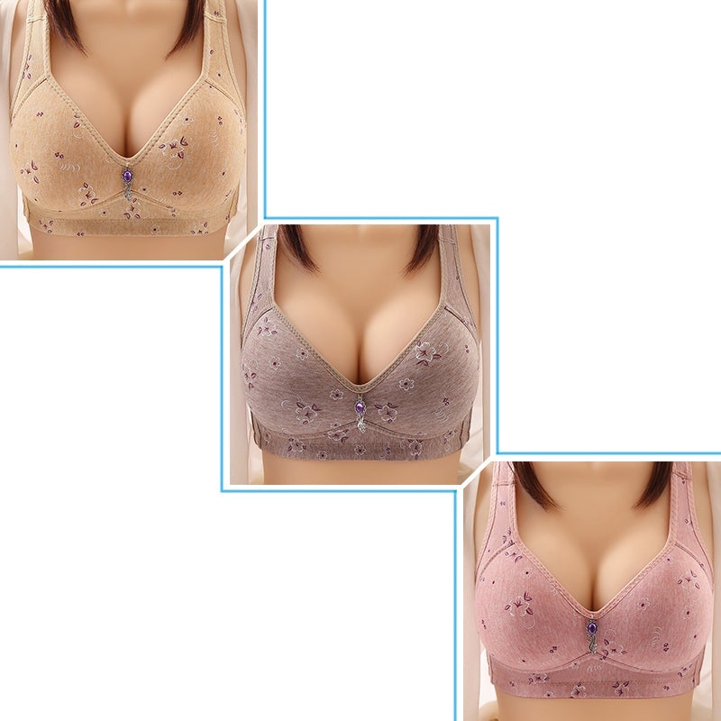 Thin section without rims Big Breast Small Vest Soft and Comfortable Push Up Bra